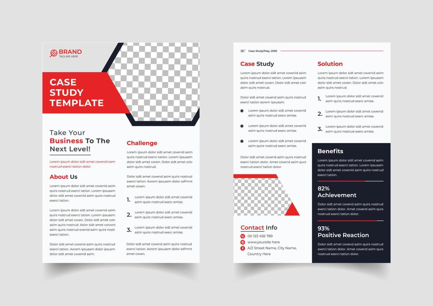 Creative case study template design vector