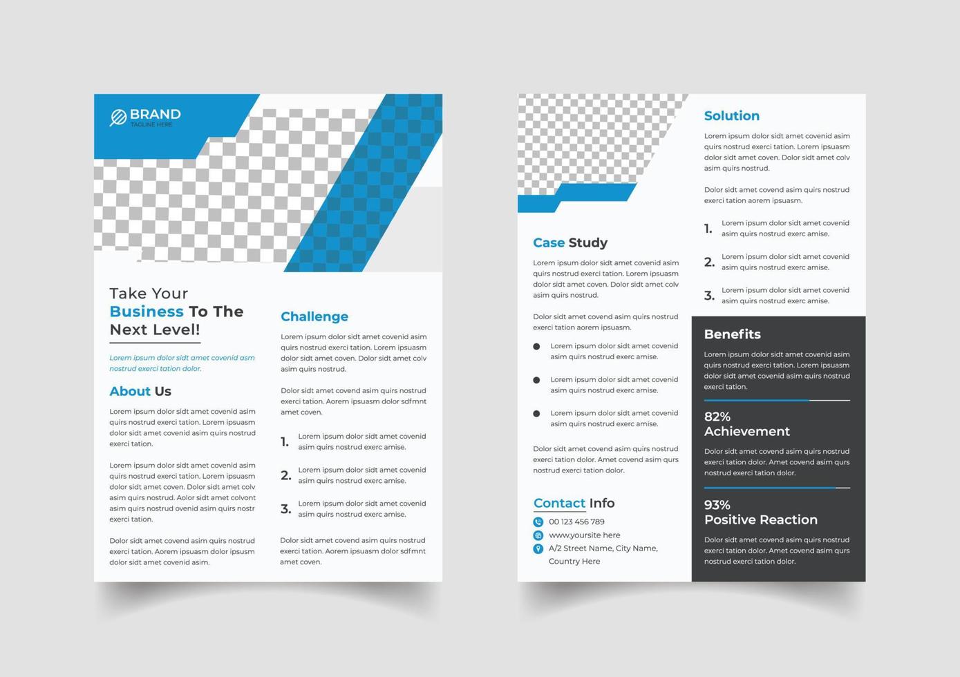 Professional case study template design vector