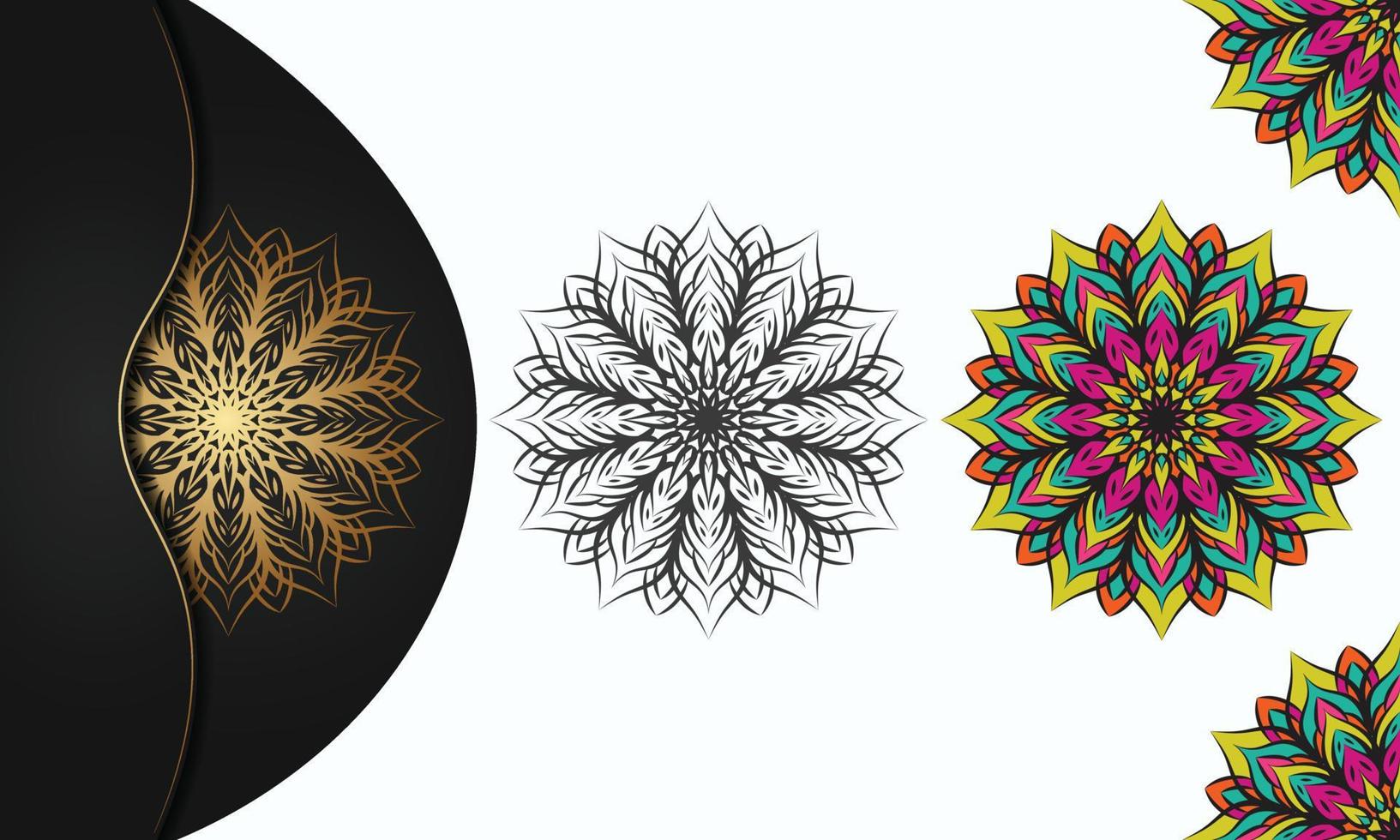 Colorful mandala with luxury background vector