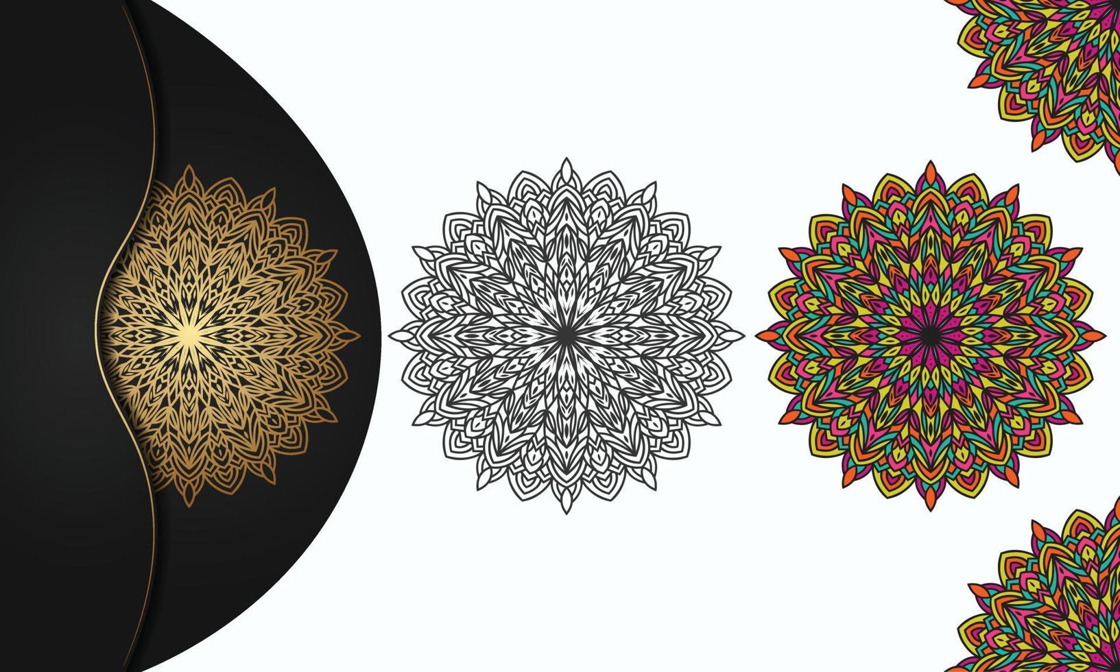 Colorful mandala with luxury background vector