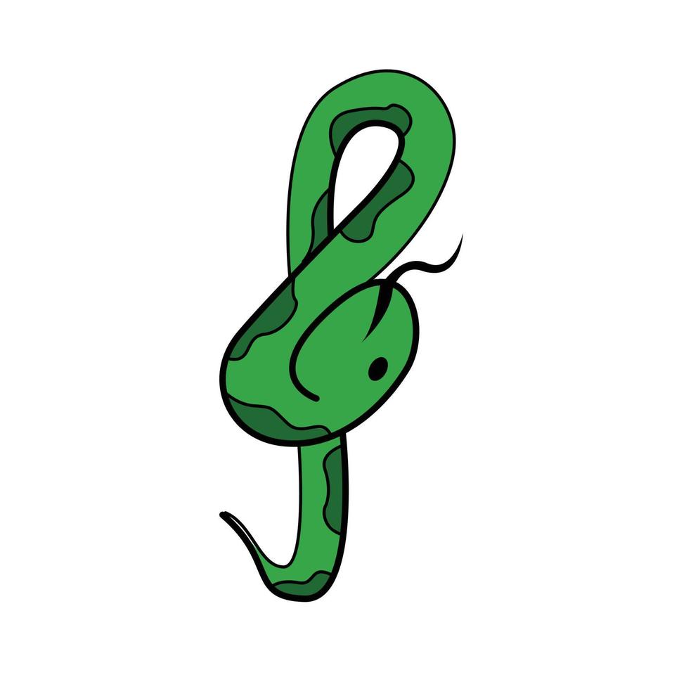 ilustración vectorial gráfico de nota en forma de serpiente vector