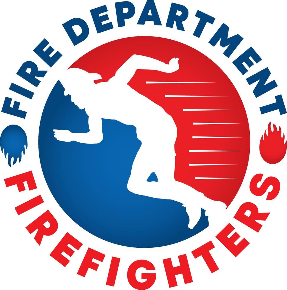 firefighter logo ad design vector