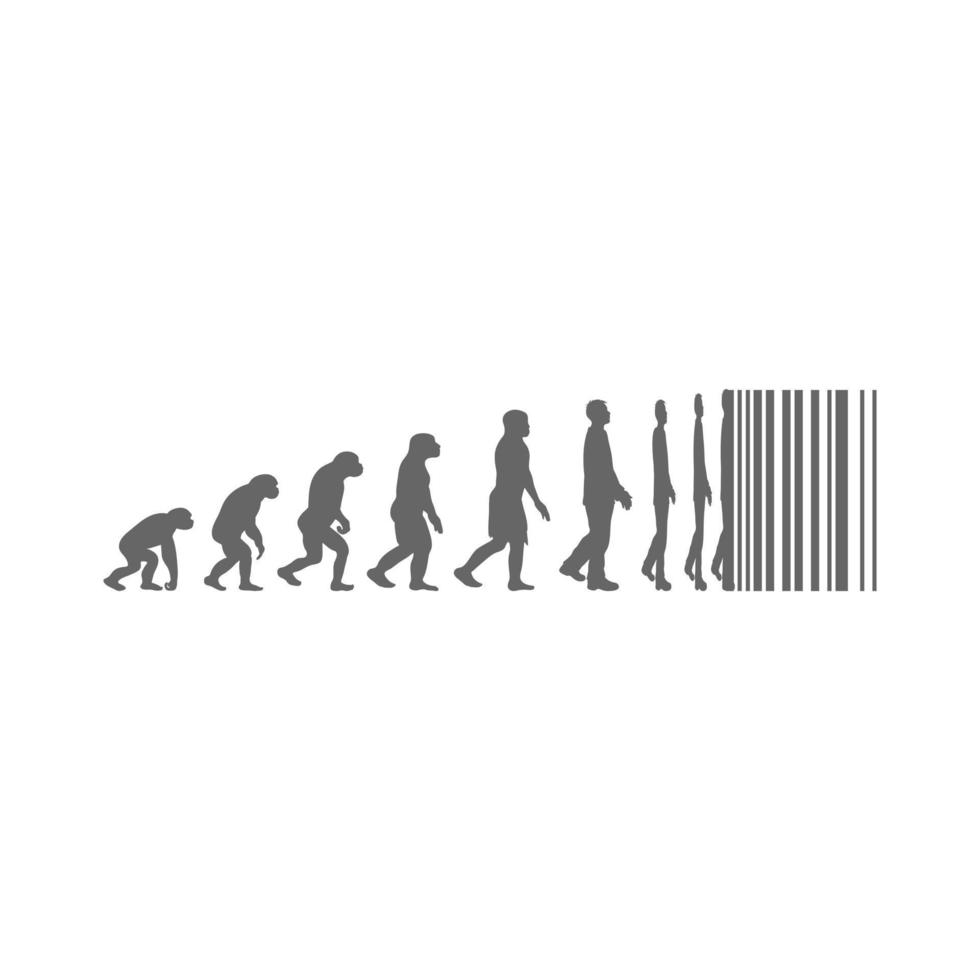 imagen de anuncio de comercio y evolución humana vector