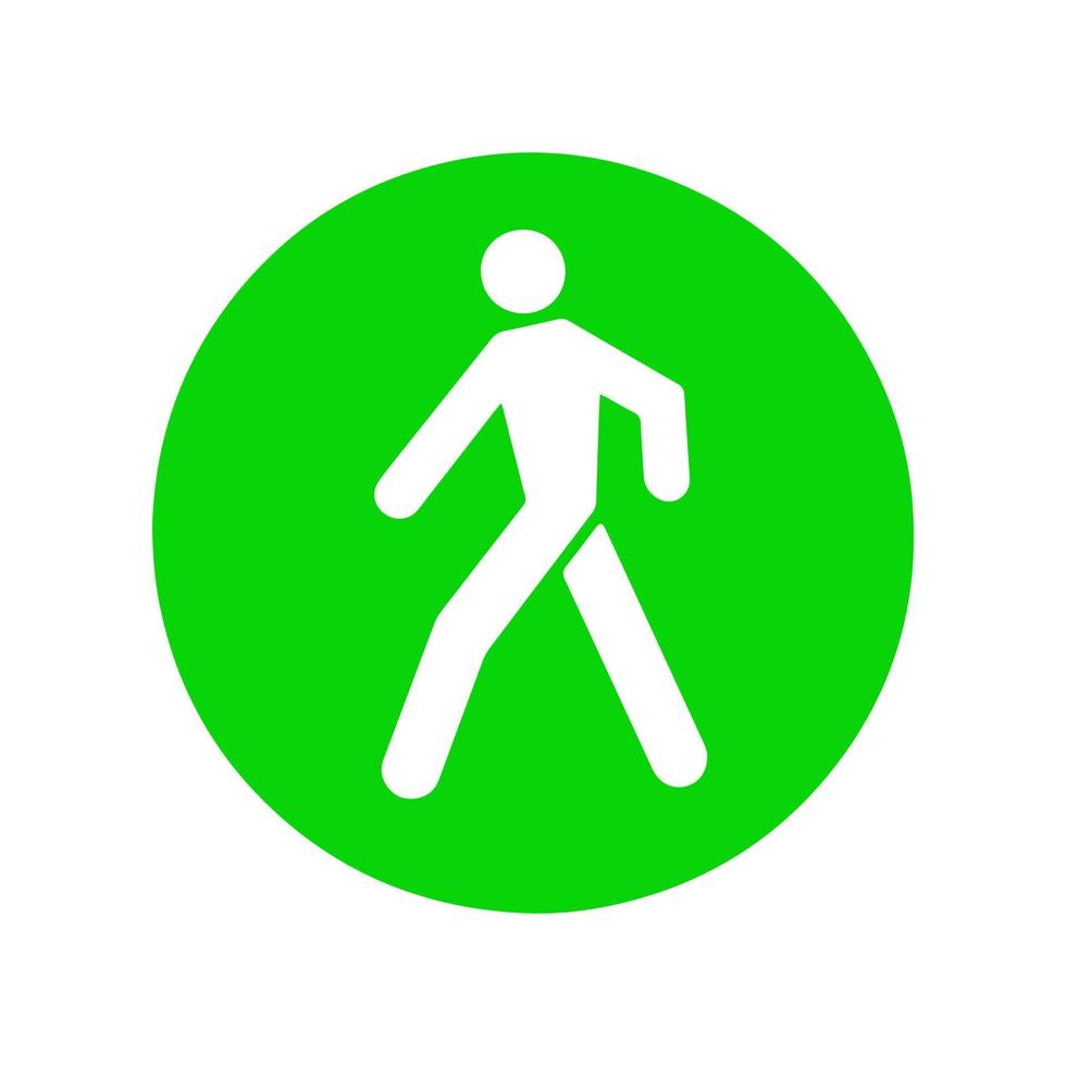 traffic lights green pedestrian icon vector