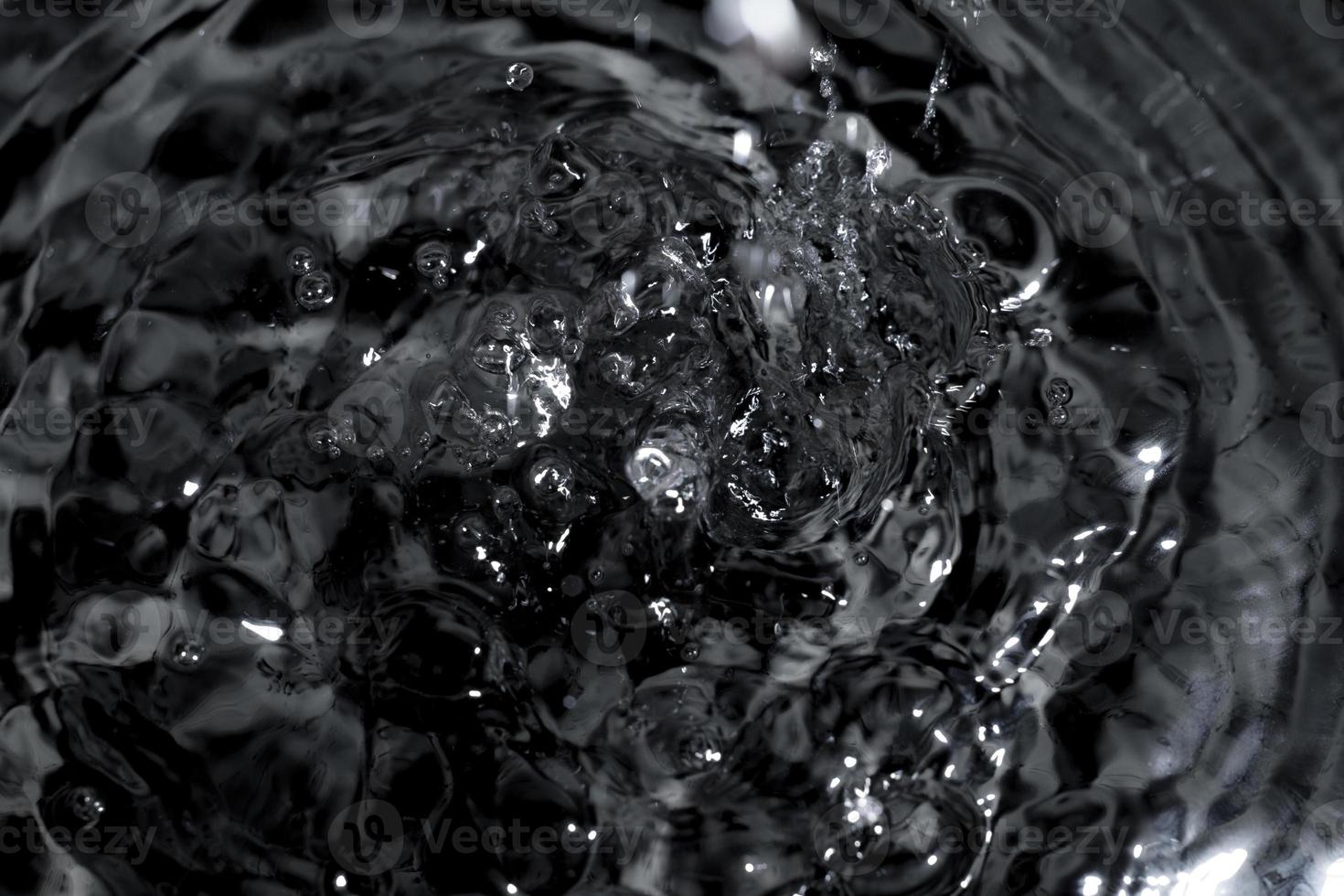 Abstract black water surface background. Dark splashes abstract background. photo