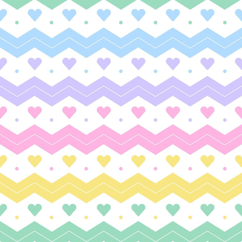 Rainbow Pastel Heart Horizontal Zig Zag Line Stripe Dot Dash Line Circle Seamless Pattern Vector Illustration Tablecloth, Picnic mat wrap paper, Mat, Fabric, Textile, Scarf