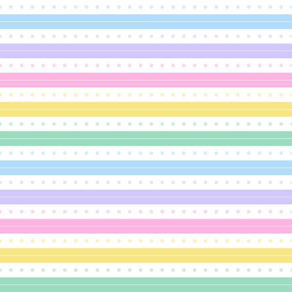Rainbow Pastel Stripe Horizontal Line Dot Dash Line Circle Seamless Pattern Vector Illustration Tablecloth, Picnic mat wrap paper, Mat, Fabric, Textile, Scarf