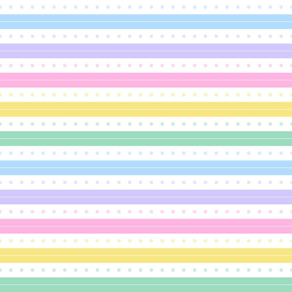 Rainbow Pastel Stripe Horizontal Line Dot Dash Line Circle Seamless Pattern Vector Illustration Tablecloth, Picnic mat wrap paper, Mat, Fabric, Textile, Scarf