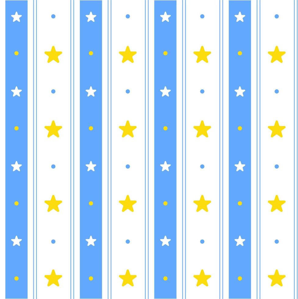Yellow Blue Pastel Star Shining Sparkle Sky Vertical Line Stripe Dot Dash Line Circle Seamless Pattern Vector Illustration Tablecloth, Picnic mat wrap paper, Mat, Fabric, Textile, Scarf