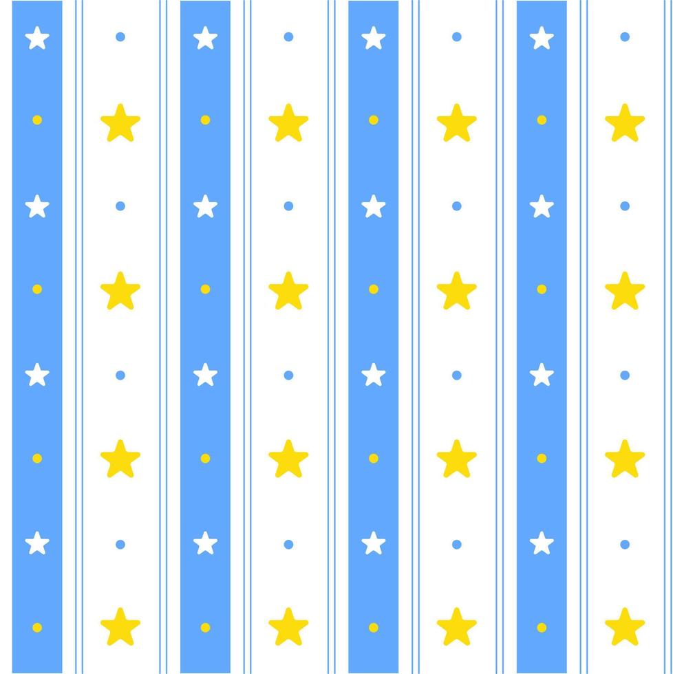 Yellow Blue Pastel Star Shining Sparkle Sky Vertical Line Stripe Dot Dash Line Circle Seamless Pattern Vector Illustration Tablecloth, Picnic mat wrap paper, Mat, Fabric, Textile, Scarf