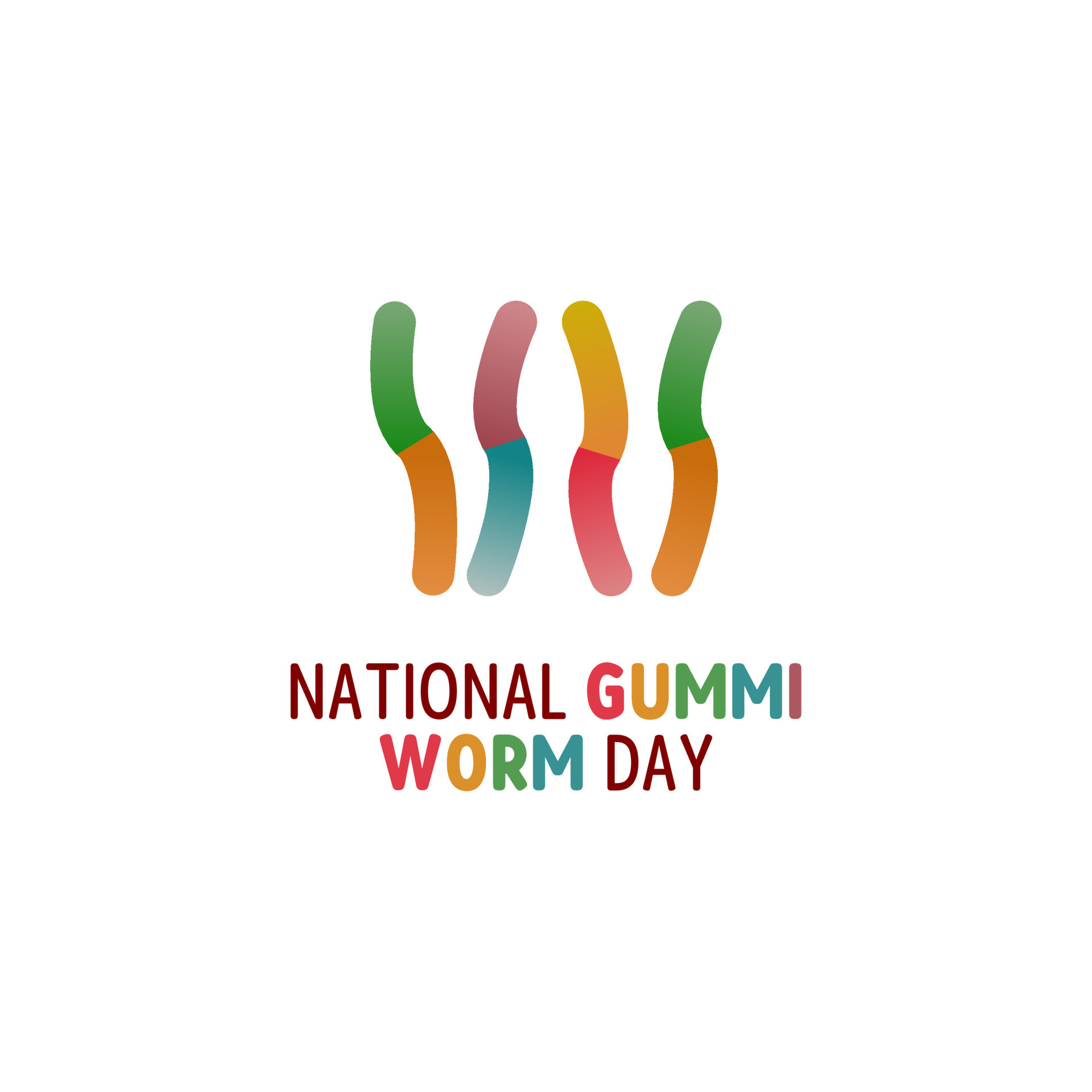vector graphic of national gummi worm day good for national gummi worm