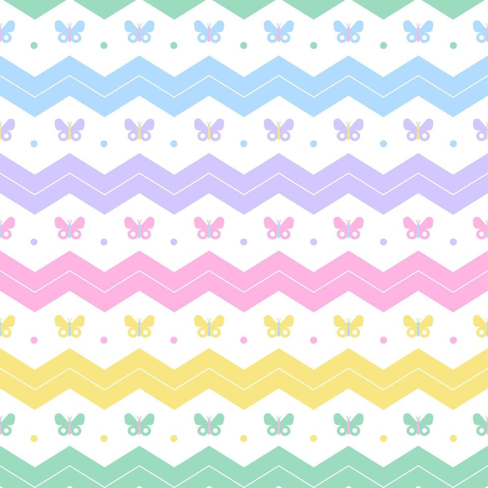 arco iris pastel lindo hermosa mariposa horizontal zig zag línea raya punto línea círculo patrón sin costuras vector ilustración mantel, alfombra de picnic papel de envoltura, alfombra, tela, textil, bufanda