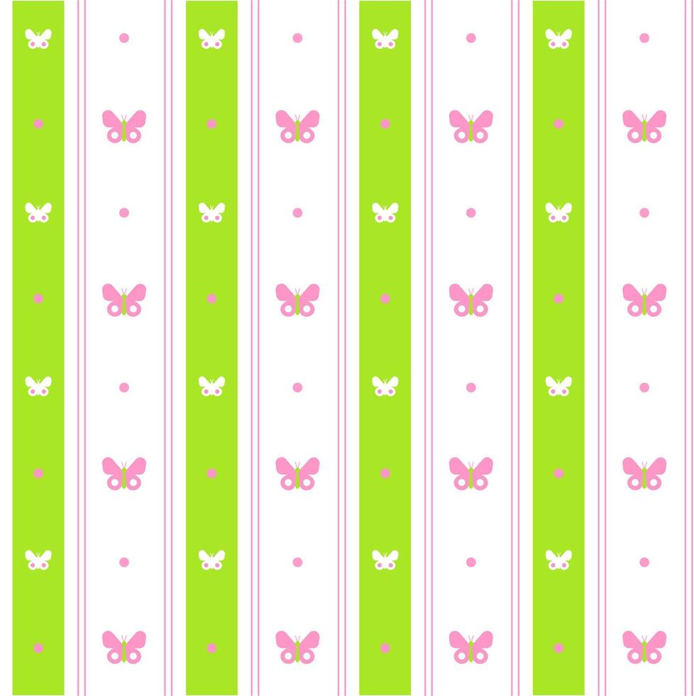 Rainbow Green Pink Pastel Cute Beautiful Butterfly Vertical Line Stripe Dot Dash Line Circle Seamless Pattern Vector Illustration Tablecloth, Picnic mat wrap paper, Mat, Fabric, Textile, Scarf