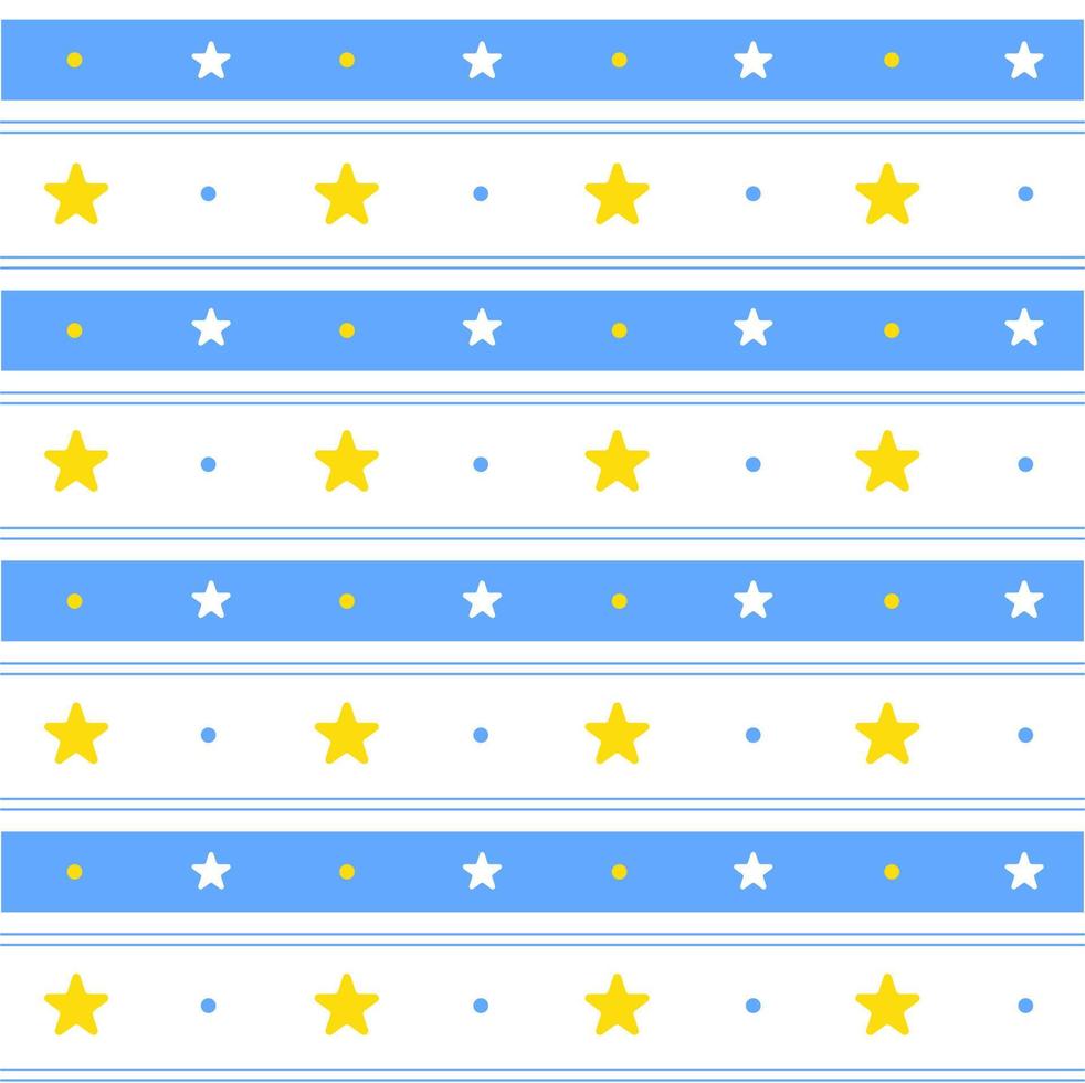 Yellow Blue Pastel Star Shining Sparkle Sky Horizontal Line Stripe Dot Dash Line Circle Seamless Pattern Vector Illustration Tablecloth, Picnic mat wrap paper, Mat, Fabric, Textile, Scarf