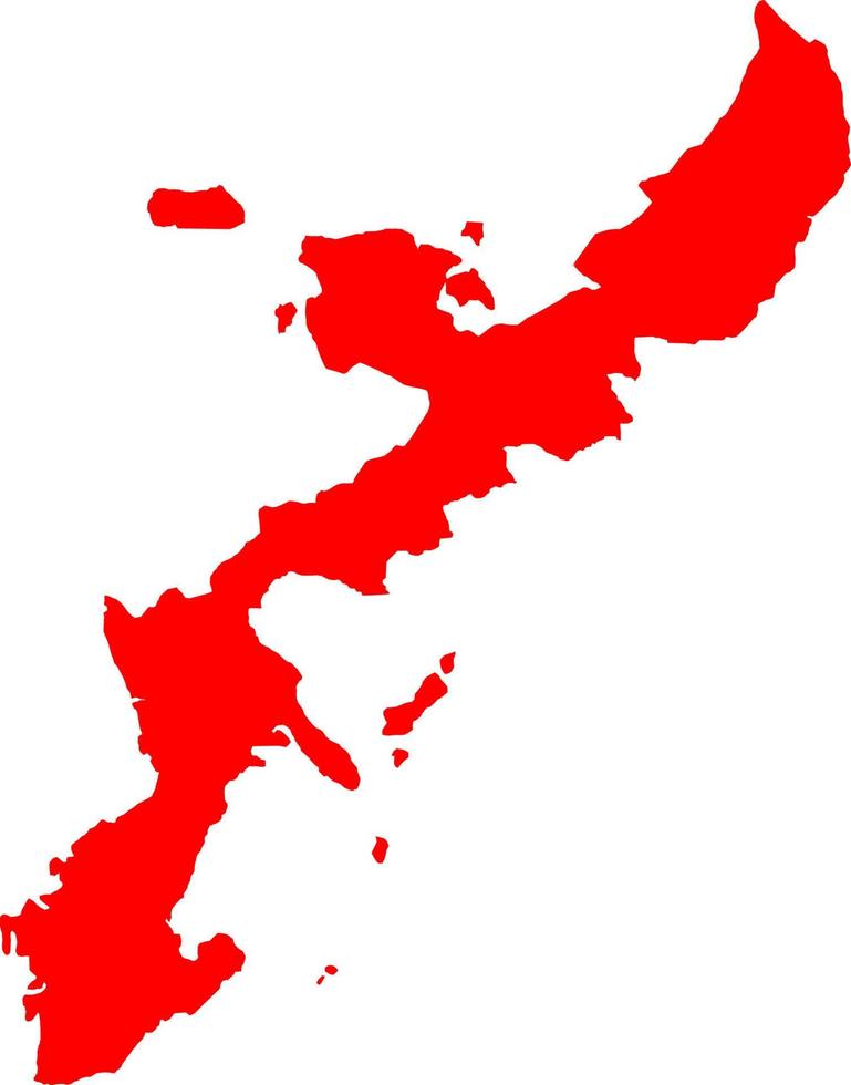 Silhouette of Japan country map,okinawa map vector