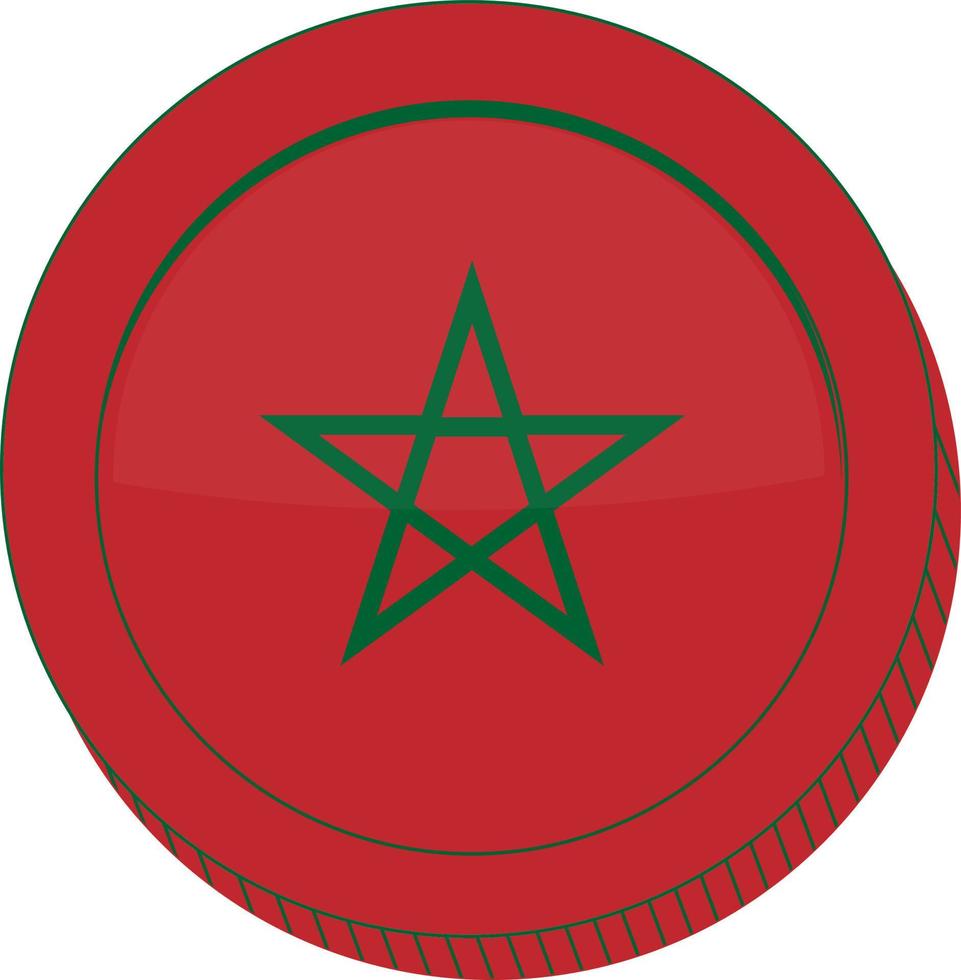vector marroquí dibujado a mano bandera, dirham marroquí