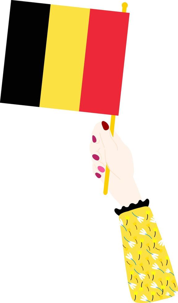 Belgium vector hand drawn flag, EUR