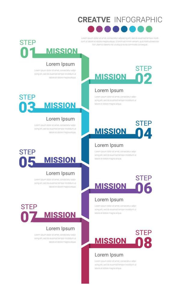 Infographic design template with  8 option. vector