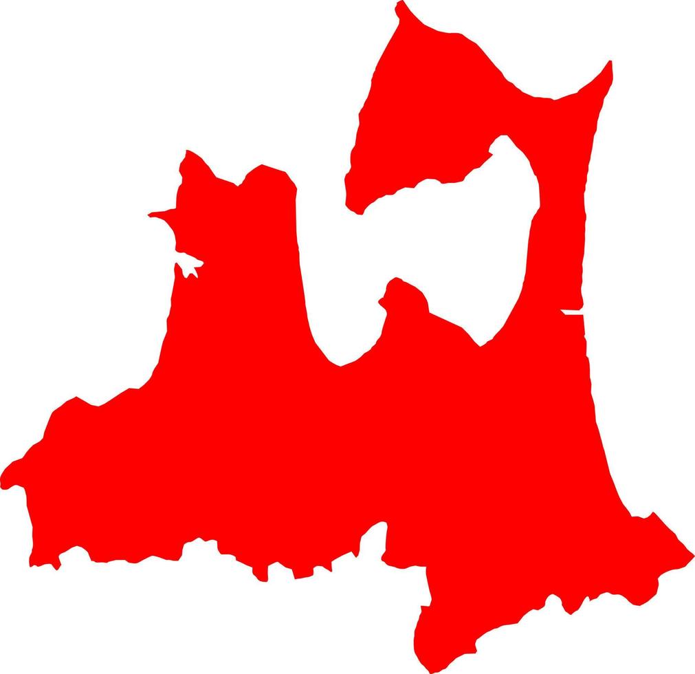 Silhouette of Japan country map,Map of Aomori Japan vector