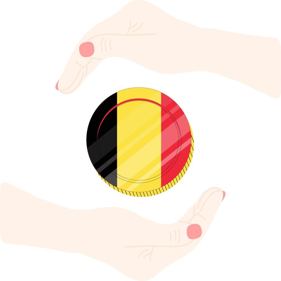 Belgium vector hand drawn flag, EUR
