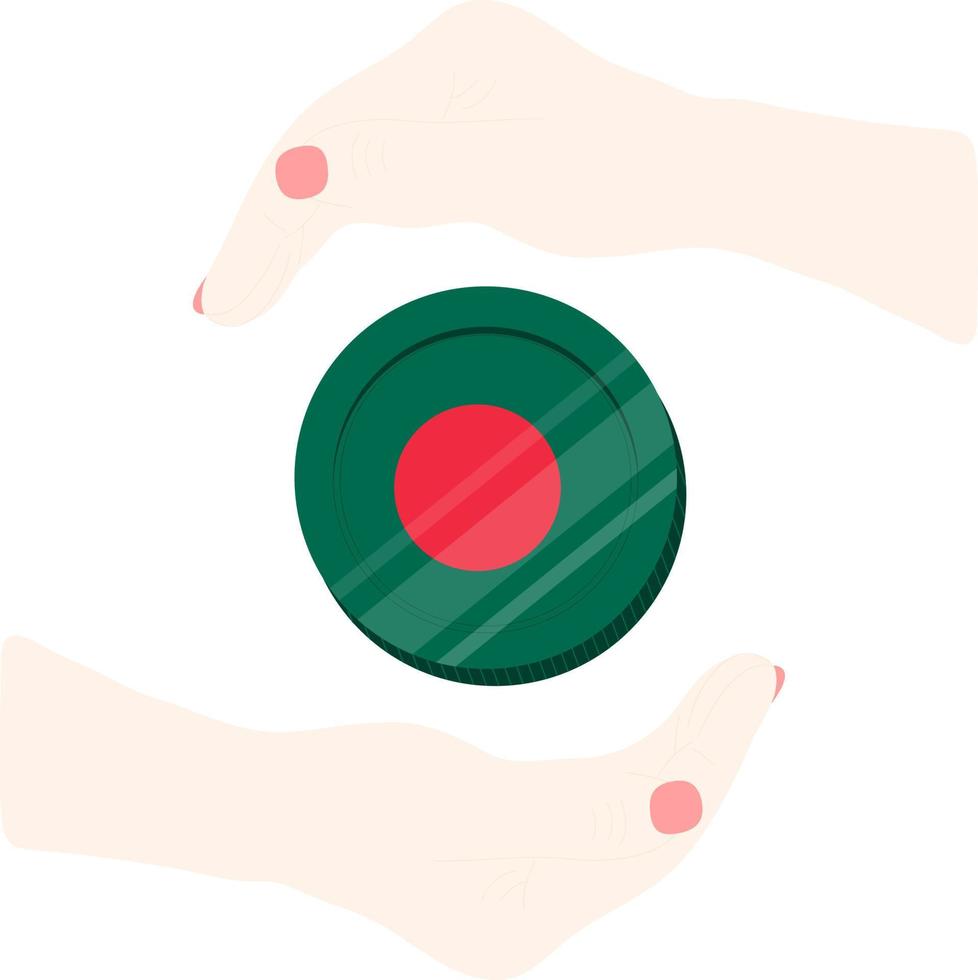 bandera dibujada mano del vector de bangladesh, taka de bangladesh