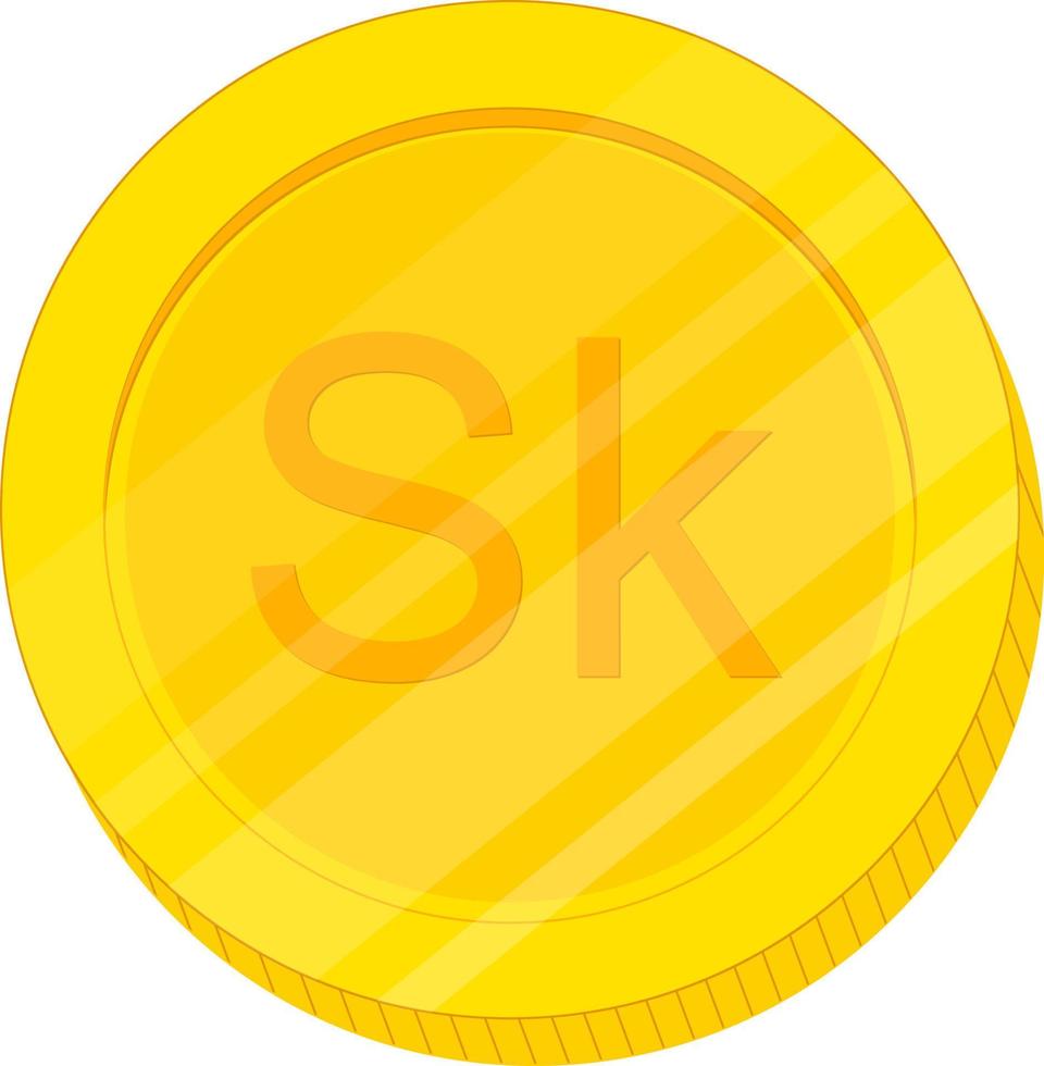 Slovakia vector hand drawn flag, Slovak koruna