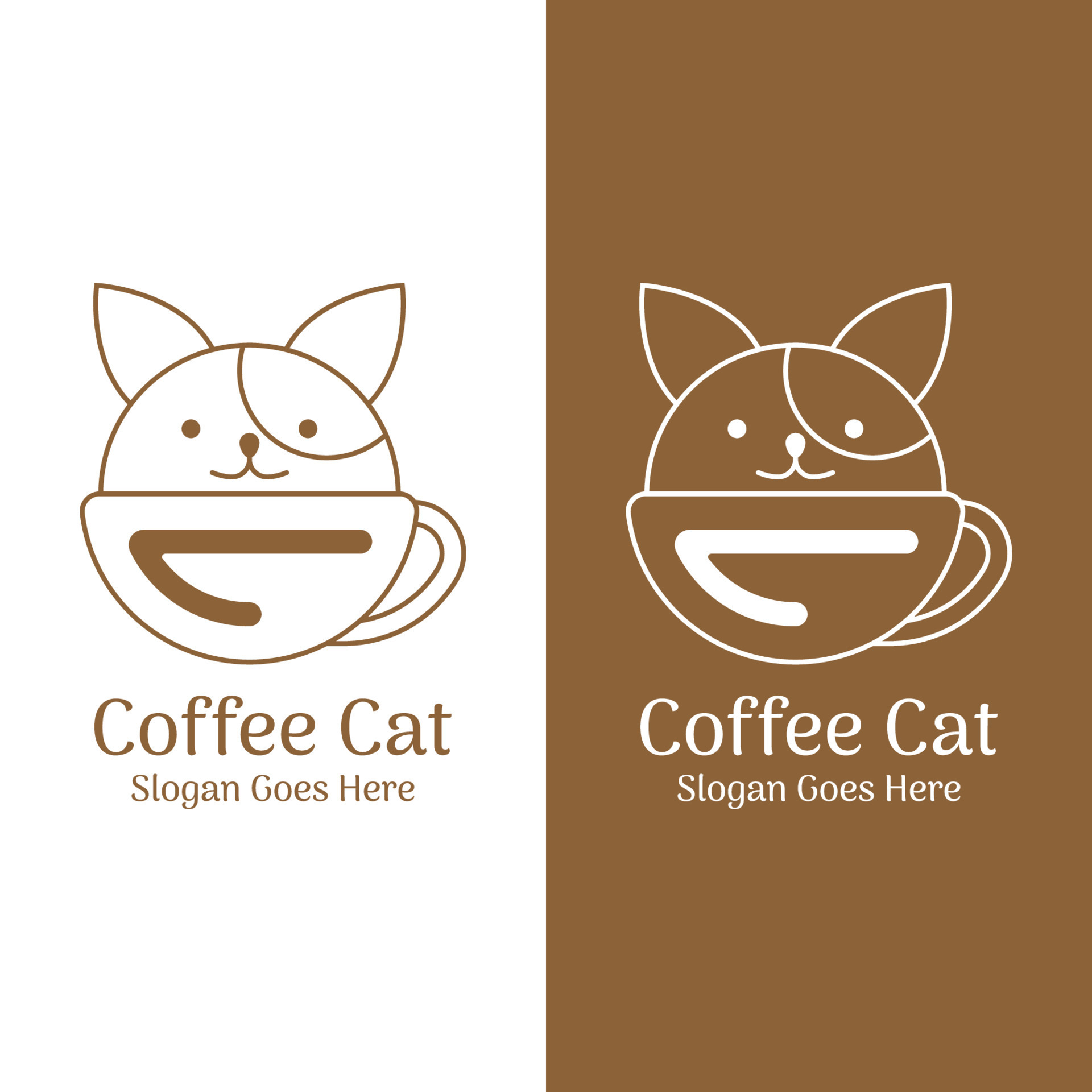 coffee cat logo design. vector illustration 8976207 Vector Art at Vecteezy