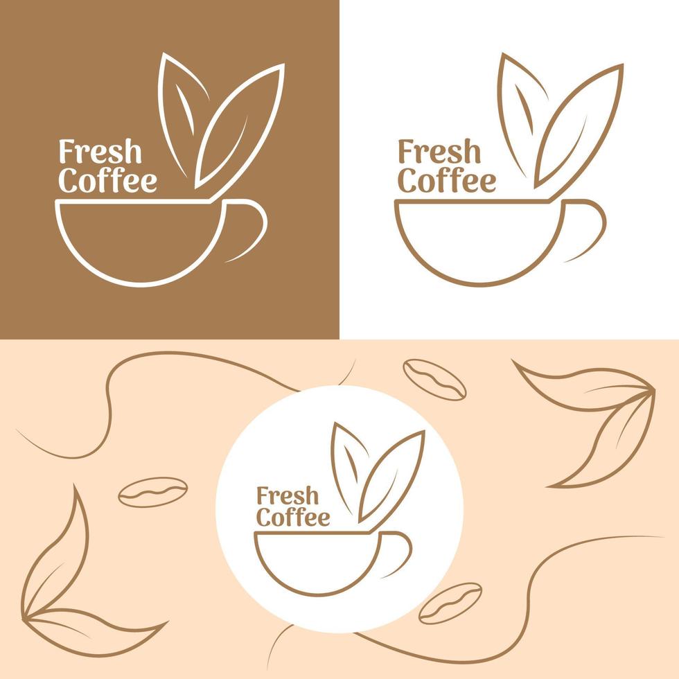 diseño de logotipo de café fresco, ilustración vectorial vector