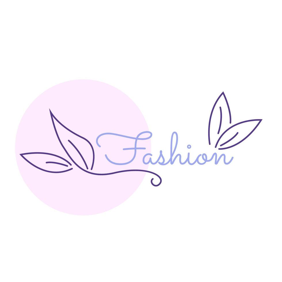 fashion store logo design with leaves vector