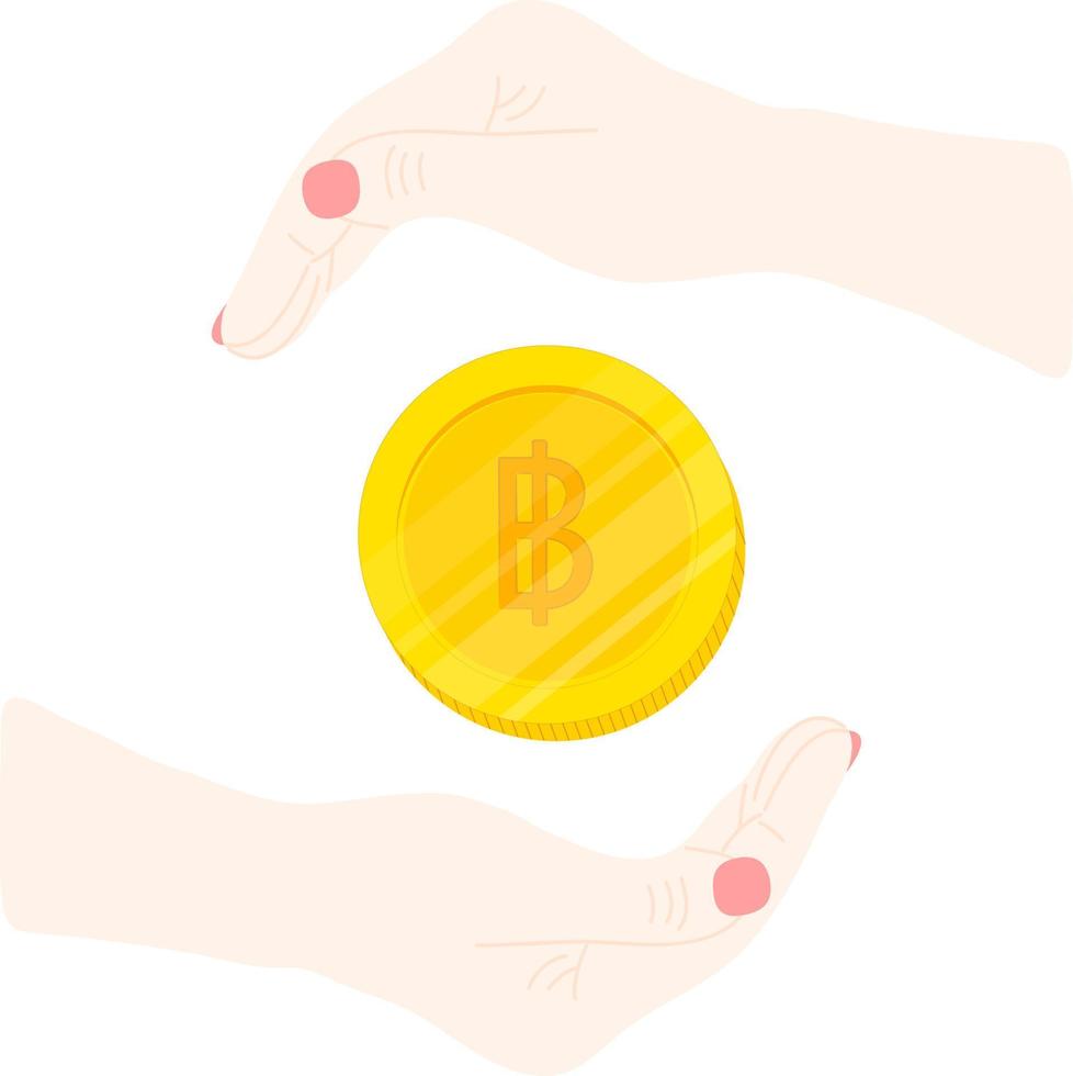 thailand  vector hand drawn flag, Thai baht