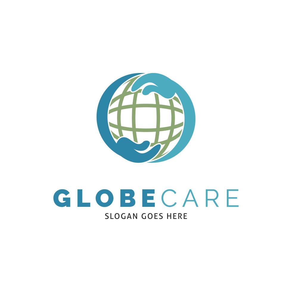 Globe Care Icon Vector Logo Template Illustration Design