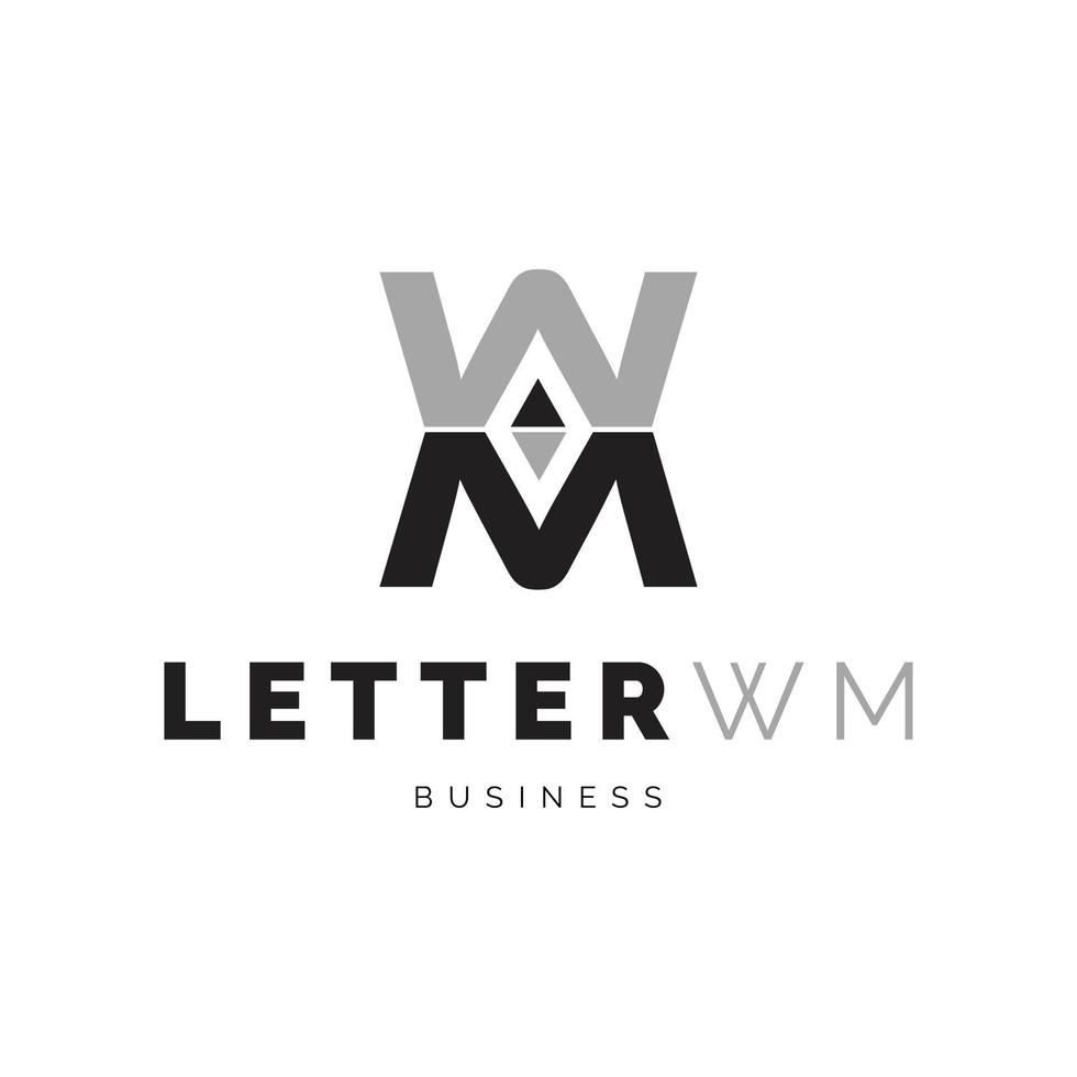 inspiración para el diseño del logotipo del icono de la letra inicial wm vector