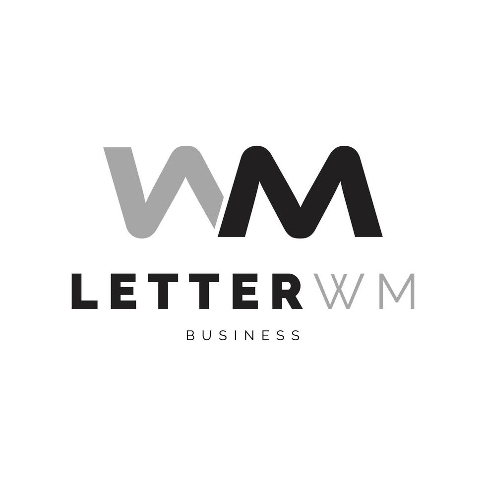 inspiración para el diseño del logotipo del icono de la letra inicial wm vector