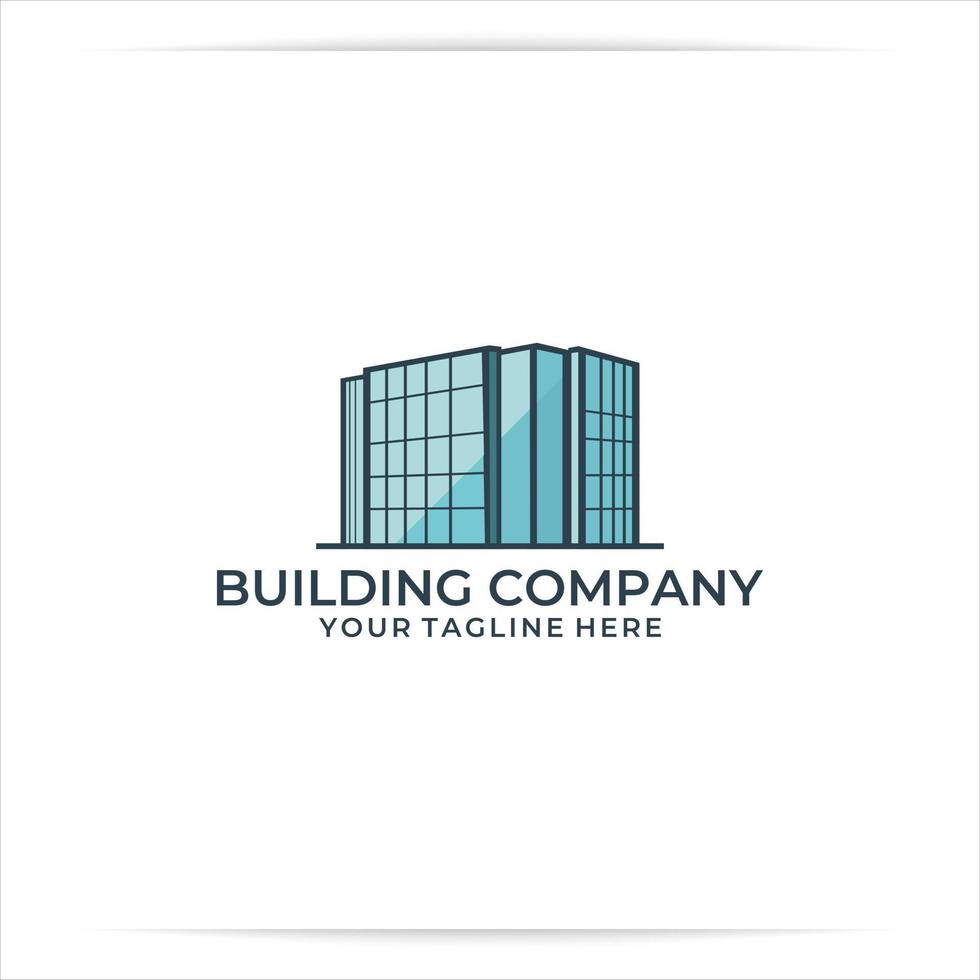 logo design building full color vector
