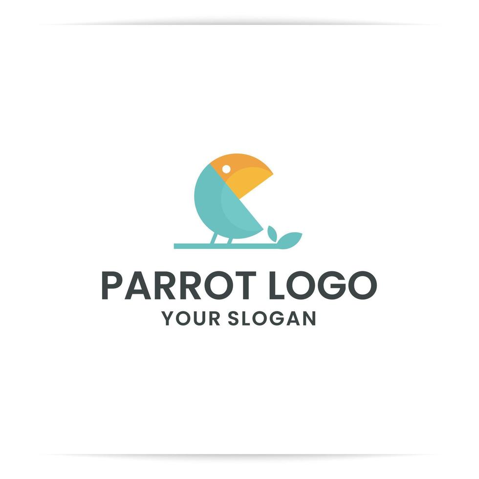 macaw flat logo design vector, bird, parrot vector