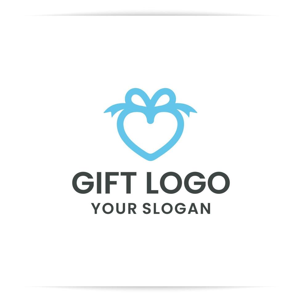 logo design gift heart vector