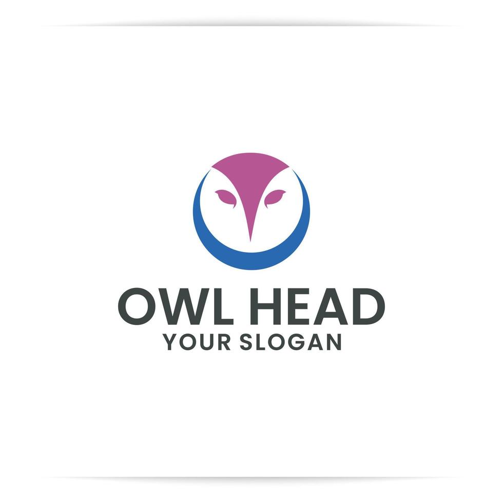 Owl head Logo Design vector