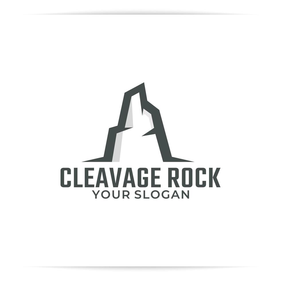 cleavage stone logo design vector