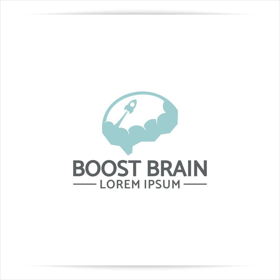 brain rocket logo design vector, smart, progress vector