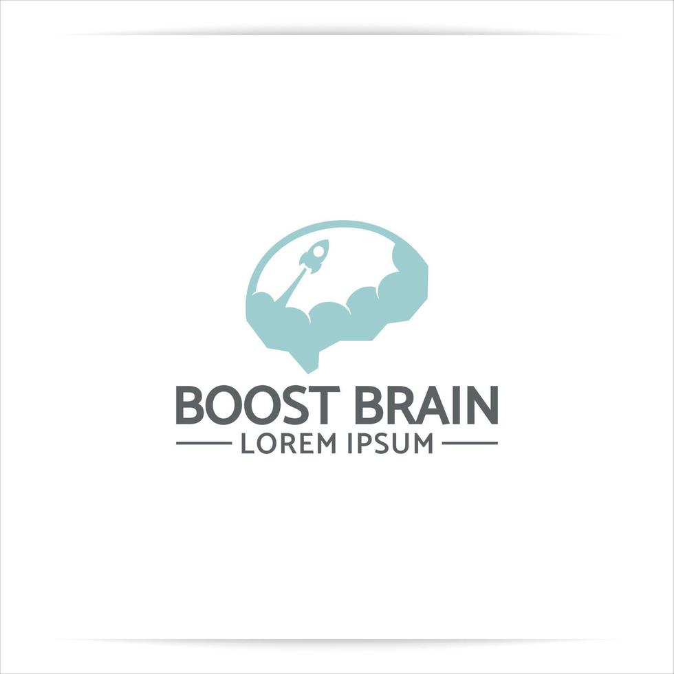 brain rocket logo design vector, smart, progress vector