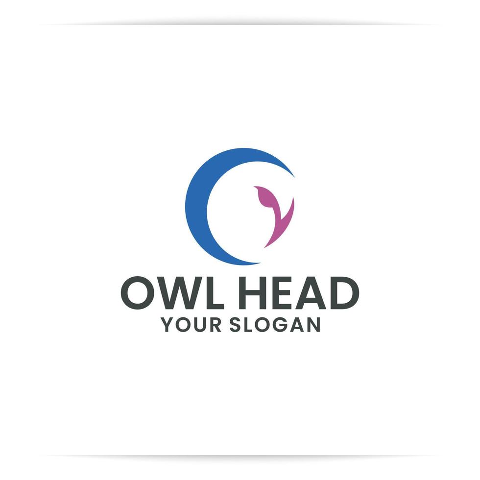 Owl head Logo Design vector