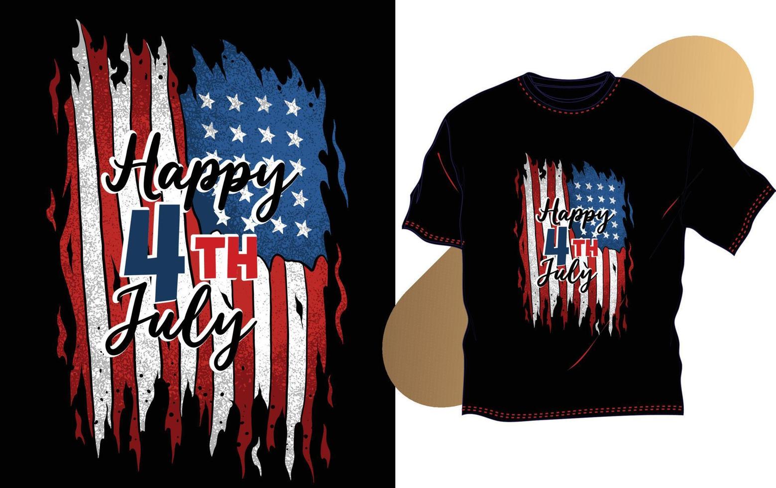 American flag style colorful typography design template for your pod site vector