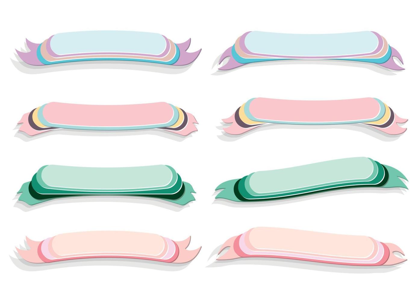 Banner colorful ribbon set paper cut vector