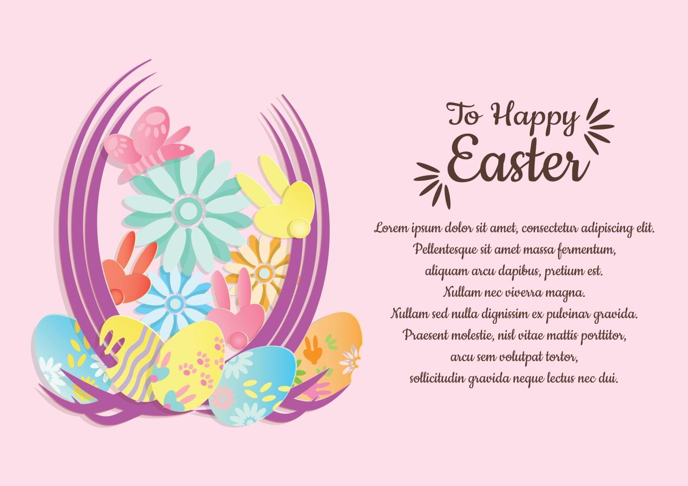 tarjeta de felicitación de huevo de Pascua. vector