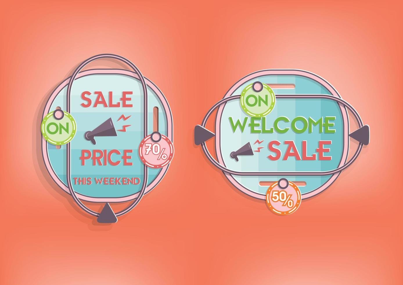 Banner discount sale paper cut vector