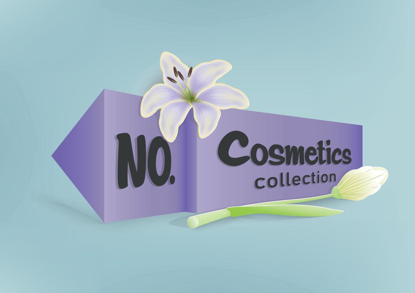 Banner paper cut vector cosmetics collection