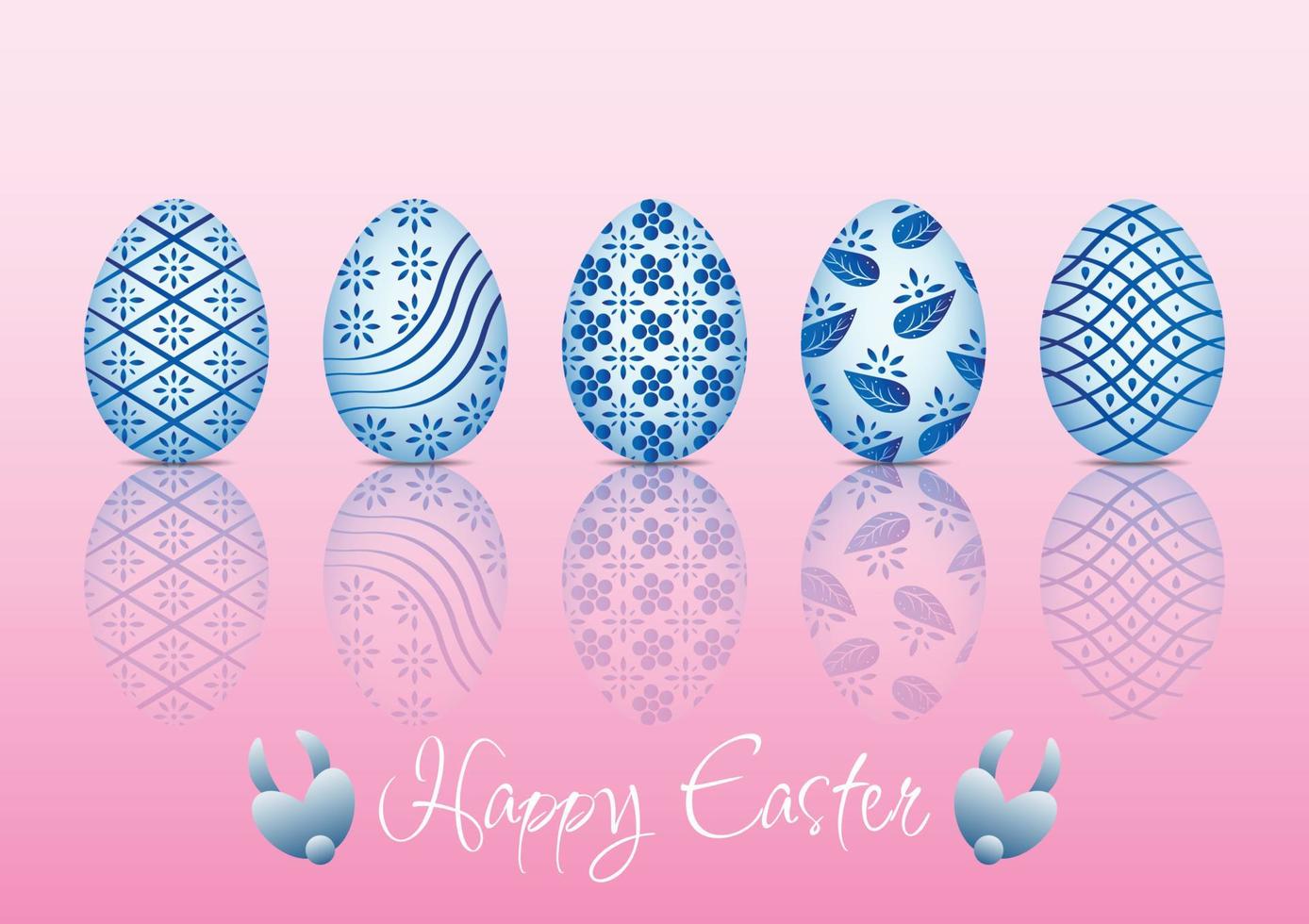 Easter Eggs porcelain. Vector illustration of easter.