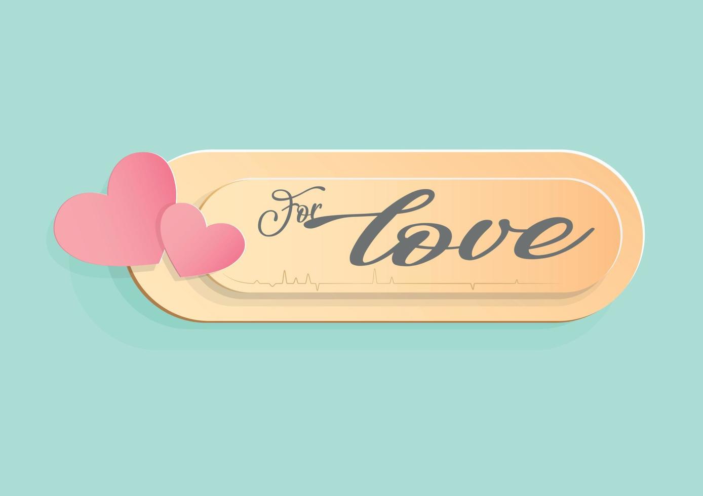 Selflove Valentine banner paper cut vector design.