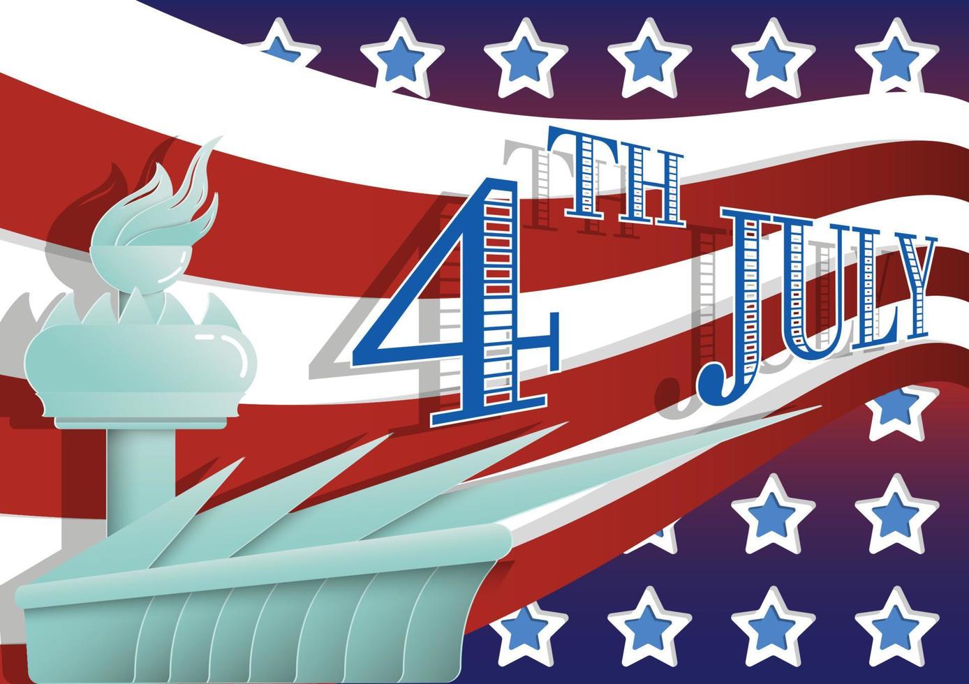 Background paper cut vector for 4th July.