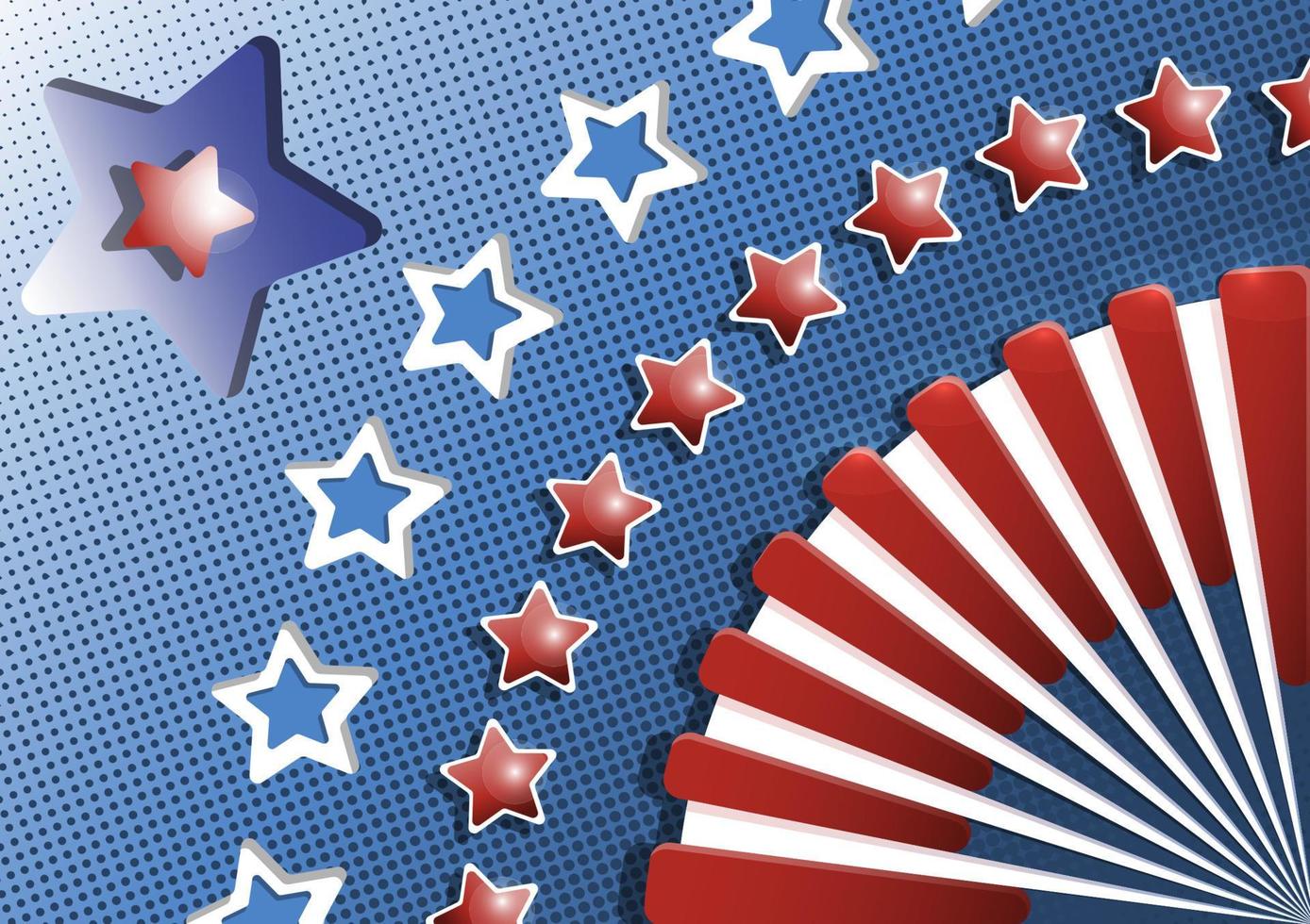 Background pattern color halftone vector for independence day.